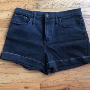 High rise denim shorts